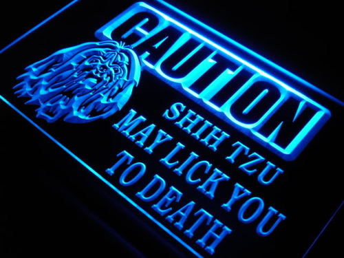 Caution Shih Tzu Lick Dog Pet Neon Light Sign